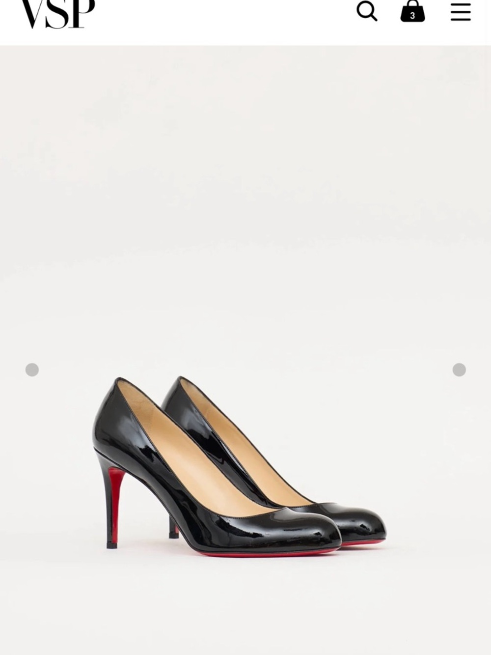 Christian Louboutin Black Patent Pointed Toe Pumps with Red Soles - Picture 3 of 5